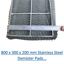 800 x 300 x 200 mm Stainless Steel Demister Pads PDF